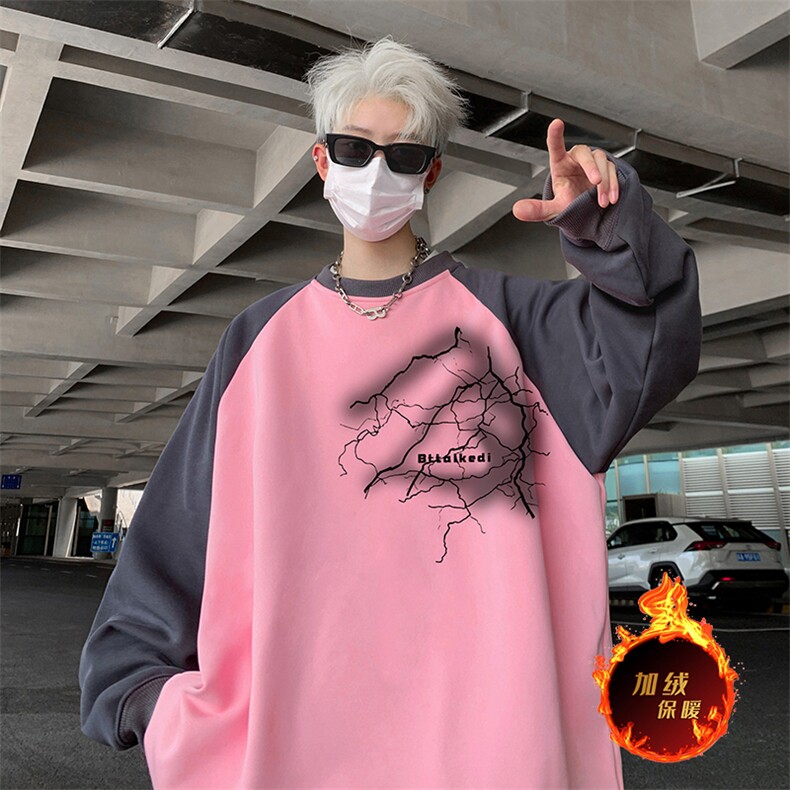 抖音得物高品质重磅二开全棉阔版支持退换360克插肩圆领卫衣0128,男装卫衣,电商A486