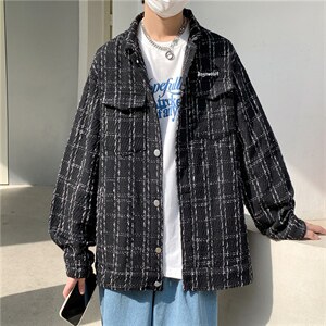 小香风夹克男潮流韩版休闲宽松外套春秋港风百搭上衣 W3584-P58图片
