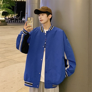 小牛津上衣夹克宽松落肩拼色棒球服外套XZ214-8 JK701-P65图片