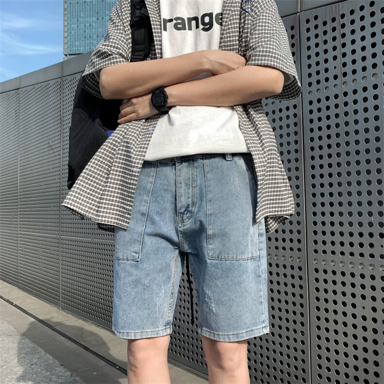 夏季牛仔短裤男士五分潮流宽松薄款休闲男生潮牌ins中裤DK15-P30,男装牛仔裤,电商A318