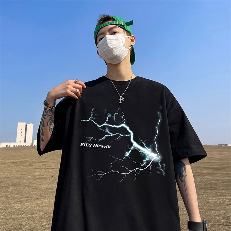 量大优供视频220克美式短袖t恤T2305得物直播有280克品质,男装T恤,电商A486