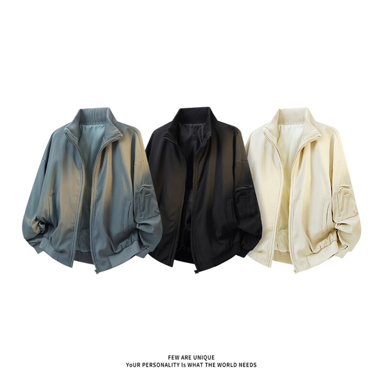 春季新款C6042-TP45不立领外套男飞行夹克宽松工装外套男，男装夹克，电商A102