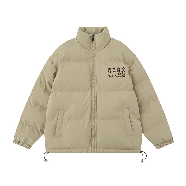 白底冬季时尚百搭宽松字母印花加厚棉服外套MY2080特批65控98,男装棉衣,电商A247-1