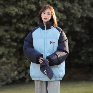 现货 抖音得物可供视频 三防加厚羽绒拼接棉衣外套面包棉服 86652图片
