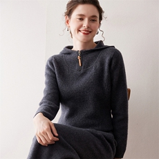 2025秋冬新款舒适百搭简约软糯时尚加厚上衣帽衫，女装羊绒衫，尚达羊绒