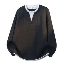 潮流宽松假两件卫衣潮牌休闲上衣A161-MT-2601-P45，男装卫衣，电商A161