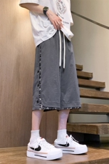 夏季新款潮牌休闲短裤男风宽松七分运动中裤907特P35控68，男装牛仔裤，电商C305A