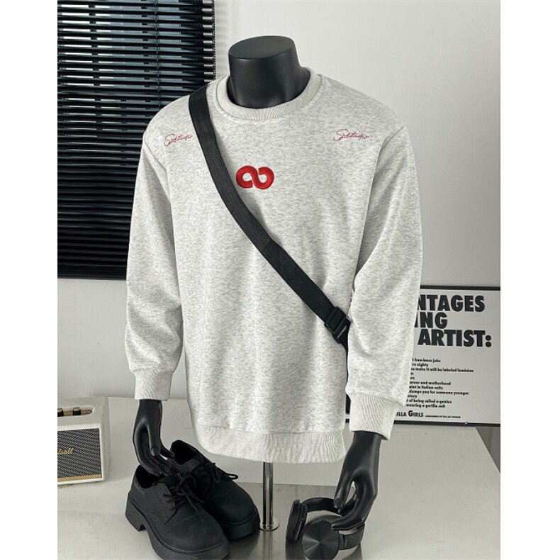 自家图！美式重磅刺绣圆领套头卫衣，男装卫衣，星座617C