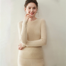 2025秋冬新款女羊绒衫100羊绒纯色圆领羊绒长袖羊绒上衣羊绒内搭，女装羊绒衫，纳丰羊绒