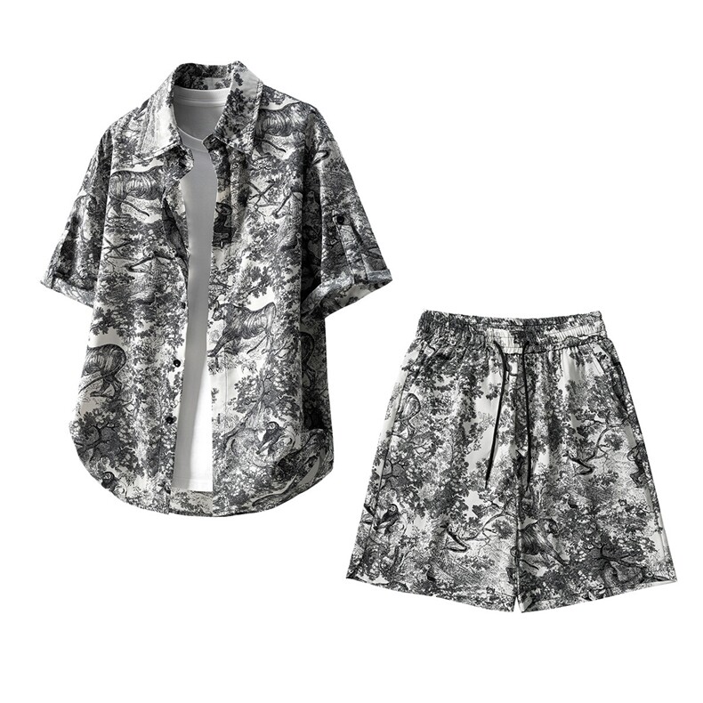 动物豹套装TZ77814特P45衬衫DCS77815特P27DK77816特P18套装控88，男装休闲套装，星座227-7