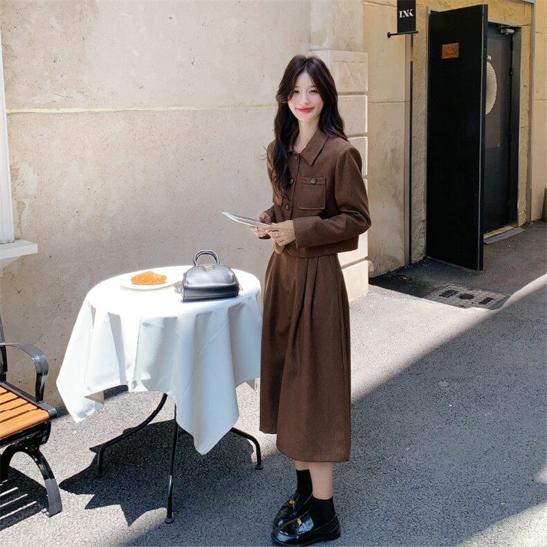 2026秋季新款现货轻熟风复古高级气质两件套套装P185K278,女装套装/套裙,2D146