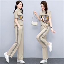时尚金丝绒套装加厚加绒新款2024秋冬韩版宽松晨跑运动休闲两件套，女装套装/套裙，依如秀(原杭风阁)