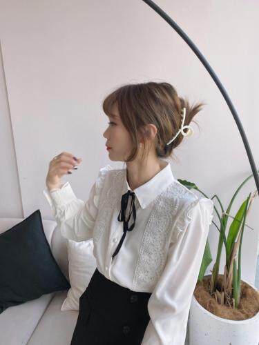 双边蕾丝韩系小衫春装新款，女装，NIY