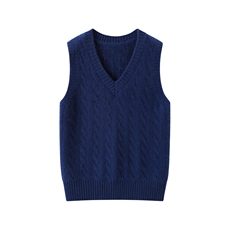 新款百搭V领麻花马甲套衫，童装儿童羊毛衫，鑫贝羊绒