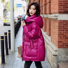 【现货】中长款羽绒服90白鸭绒年冬季韩版小个子加厚连帽外套，女装羽绒服，鑫源服饰