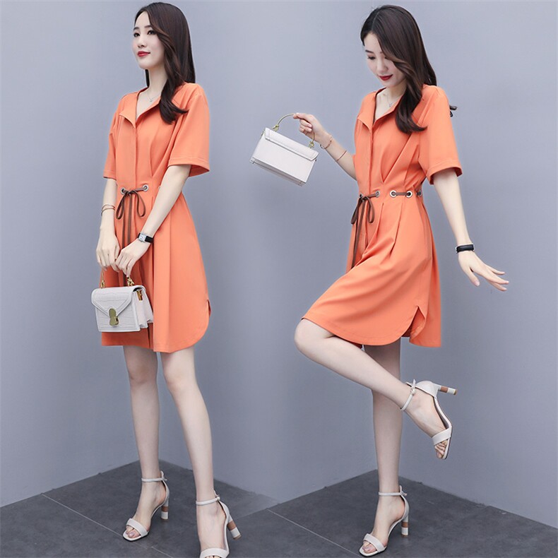 春季2025年新款女装衬衫连衣裙收腰显瘦法式高级感气质a字裙子夏，女装连衣裙，妙形