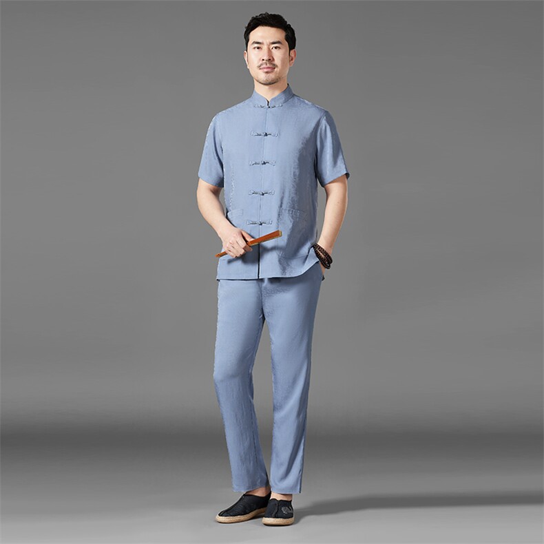BA7302钱塘2020-2中老年男装中老年套装唐装套装精品P85，男装中老年男装，钱塘207-2