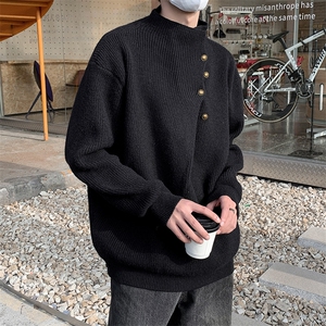 套头毛衣男新款秋冬季插肩袖休闲宽松韩版针织衫图片