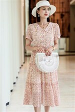 雪纺花连衣裙，女装连衣裙，雪飞诗