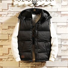 2021秋冬新砖墙日系大码小仙鹤保暖加厚棉马甲连帽外套男M723-P75，男装背心/马甲，电商A001