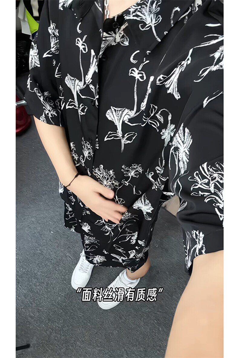 短袖衬衫男+短裤男潮流休闲套装男M-5XL大码TZ78720P50控98模特图,男装牛仔裤,星座226-1