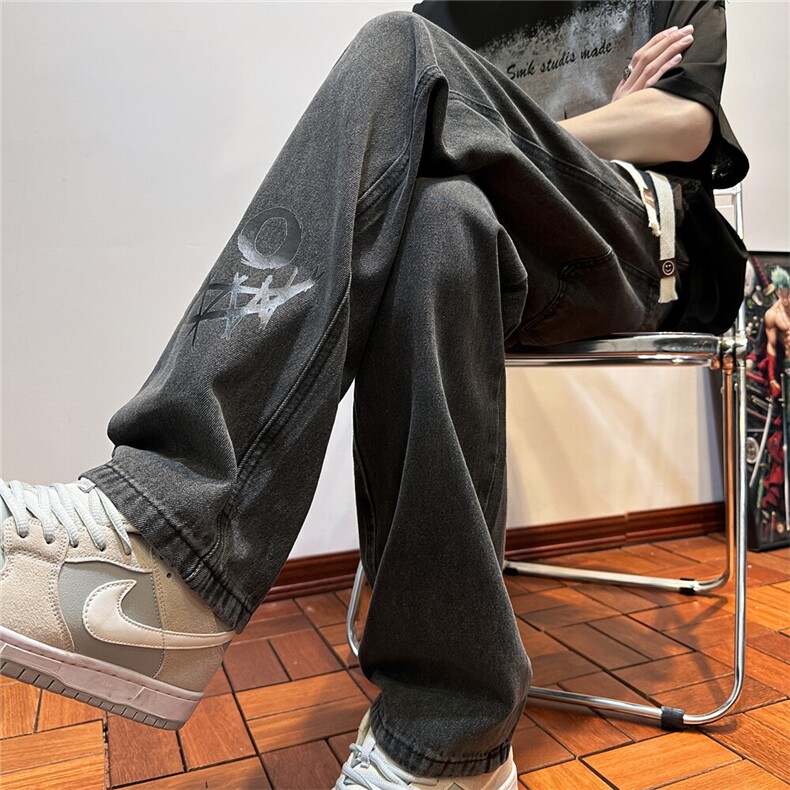 k1076-p48-控68  现货宽松拉链cleanfit牛仔裤马丁靴黑暗图片