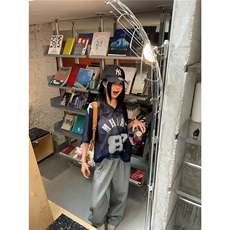 夏季藏青色87大网眼球衣美式街头复古印花球服短袖t恤男女夏季，男装T恤，星座506A