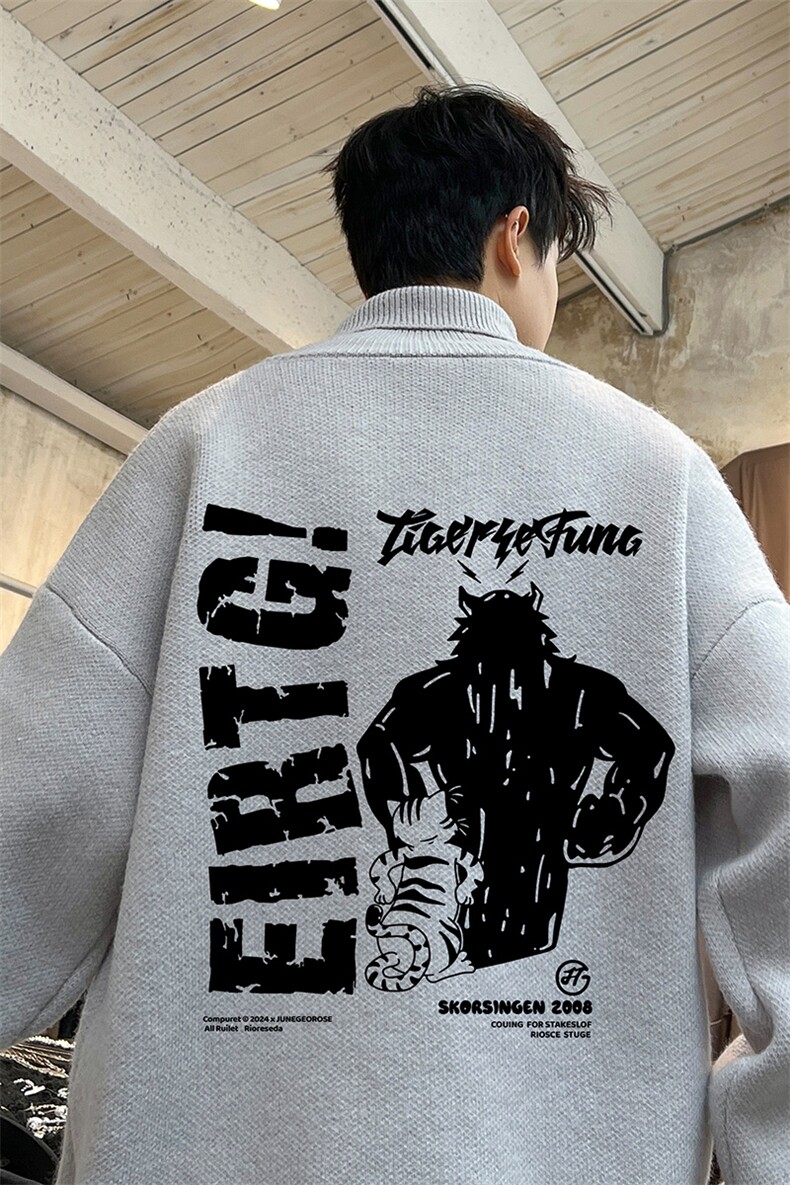 高质量！秋冬高领毛衣加绒加厚翻领针织衫男毛衣FL241-特p38,男装针织衫/毛衣,电商B367