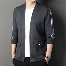 春秋季男士长袖针织开衫纯色百搭2022中年商务休闲潮流外穿毛衣，男装针织衫/毛衣，电商B212（原钱塘6029）