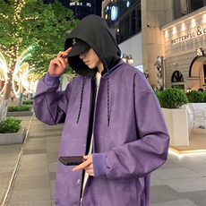 假两件机车服皮衣外套男高级感痞帅宽松休闲pu皮夹克JK0196-P93，男装夹克，星座308B-2