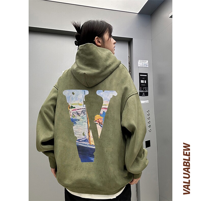 麂皮绒连帽卫衣重磅400克油画v印花JL7116-P45控78（抖音不可售）,男装卫衣,星座508（原C305）