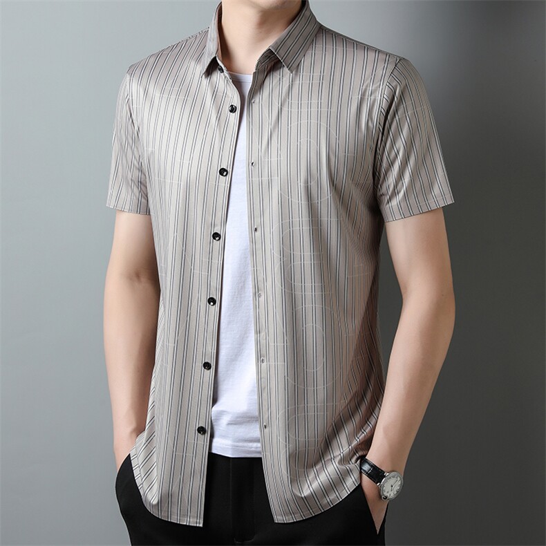 男式2023年夏季新款衬衫男短袖商务时尚休闲衬衣男装，男装衬衫，电商B360