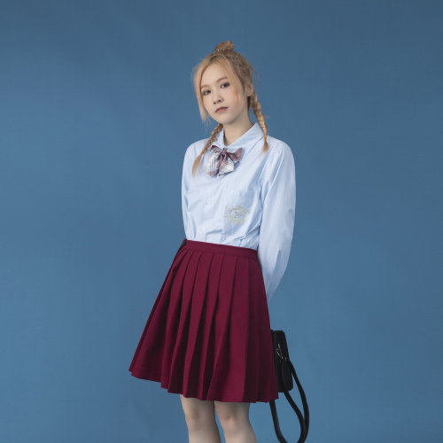 中性风C316CS676P58送蝴蝶结秋装长袖衬衫JK制服班服绣花,男装衬衫,电商C316