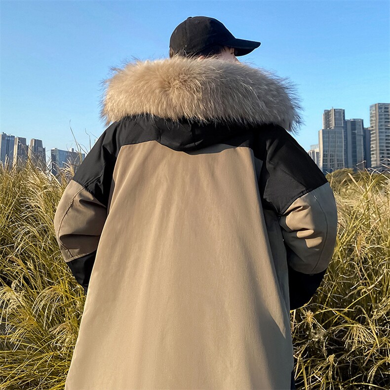 8XL~M冬季新款港风加厚大毛领中长款棉衣棉服货足支持各种活动,男装棉衣,钱塘717(原712)