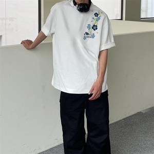 万针全刺绣解构设计260克重磅双纱纯棉高品质美式高街短袖T恤特39图片