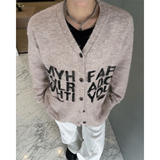 秋冬高级字母慵懒风软糯毛衣开衫男女复古针织外套MY09816-P57，男装针织衫/毛衣，星座308B-2