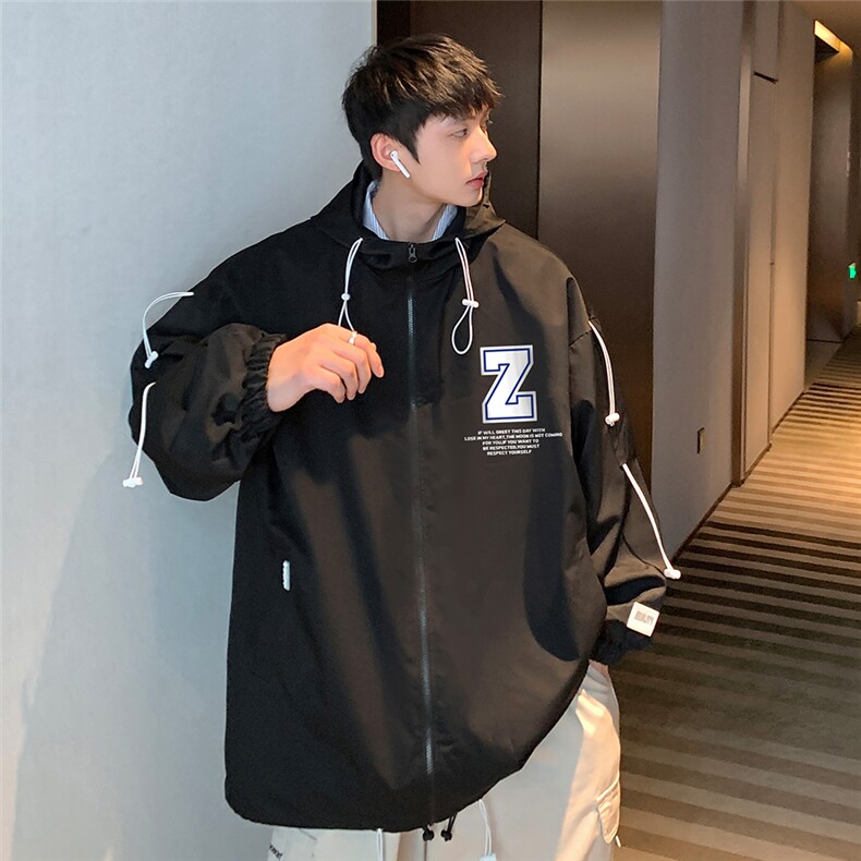 港风秋季新品潮流宽松休闲连帽夹克外套男女JK6751P65控78,男装夹克,电商A268A