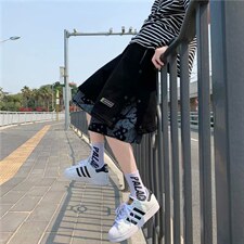 腰果花假两件排扣短裤男夏季潮牌高街宽松五分裤潮流中裤DK02-P28,男装休闲裤,星座1008