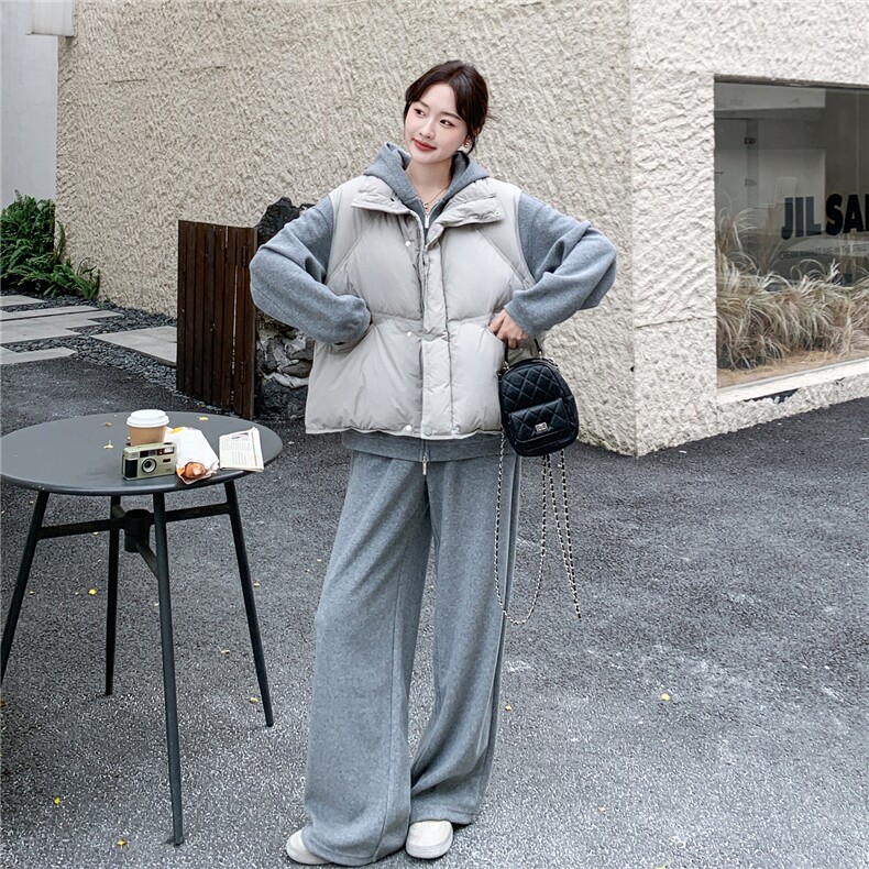 新款卫衣套装+马甲90白鸭绒，卫衣T90-P210K318,马甲P240K358,女装套装/套裙,2C272