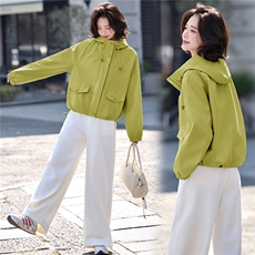 2026春季新品简约时尚休闲连帽外套，女装短外套，美沁