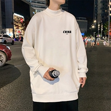 M18148-P45加绒款-P65半高领毛衣男士大码针织衫男毛线衣男，男装针织衫/毛衣，电商A040