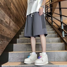 休闲短裤男士韩版潮条纹拼色百搭夏季2024新款ins五分裤K5286-P37，男装牛仔裤，星座412-3