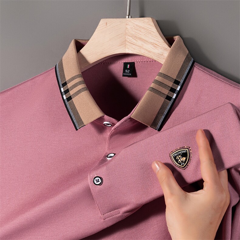 2023夏季新款男士短袖T恤polo衫中年商务休闲男装薄款翻领上衣男，男装Polo衫，电商B212（原钱塘6029）