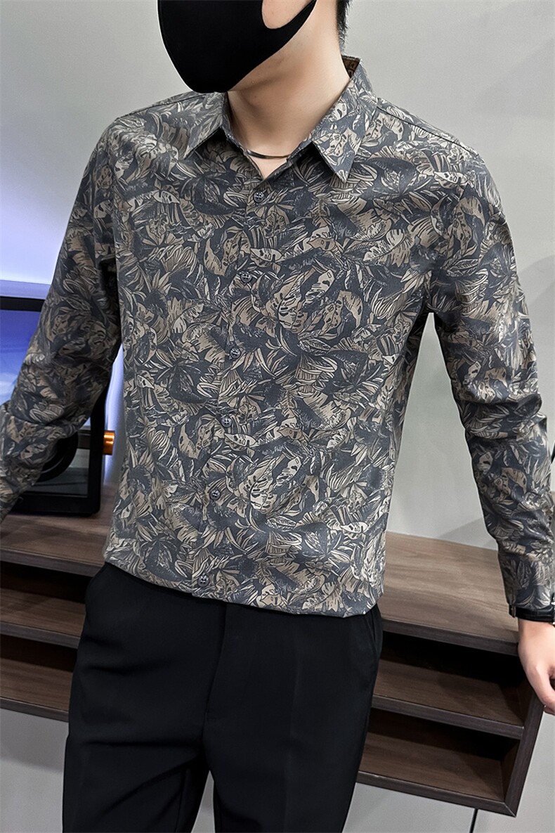 2024秋季新款男士花衬衣时尚印花个性复古衬衫A368-CS9912-P68,男装衬衫,电商A368