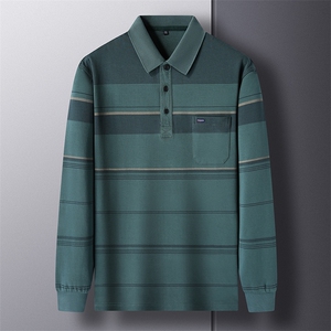 春秋款男士长袖翻领T恤衫商务休闲男装青年打底衫图片