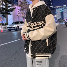 港风宽松棒球服男印花夹克青少年立领长袖W2018P43，男装夹克，星座1116-2