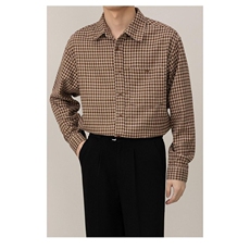 1506A/GF-A67690/P60复古小格子衬衫男女春季1，男装衬衫，星座1506A