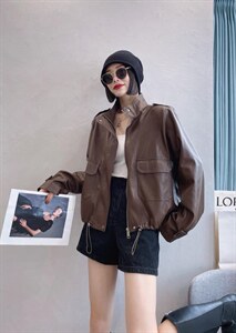 【现货】休闲皮衣外套！,女装皮衣,S.S