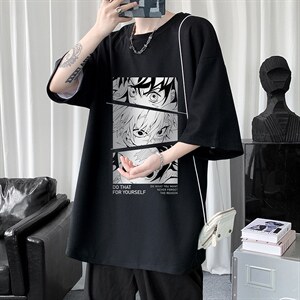 HT73176-P22 华夫格t恤男短袖男大码五分袖  短句风图片