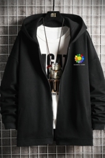 KS21101-P38连帽开衫卫衣男运动外套大码班服网格挂拍，男装卫衣，电商A040A